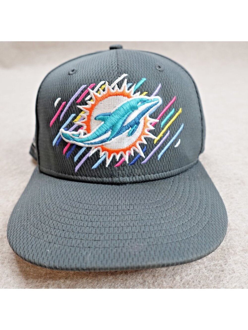 Miami Dolphins Hat Gray Crucial Catch Snapback New Era